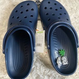 Men’s Navy Blue Crocs W/ Jibbitz